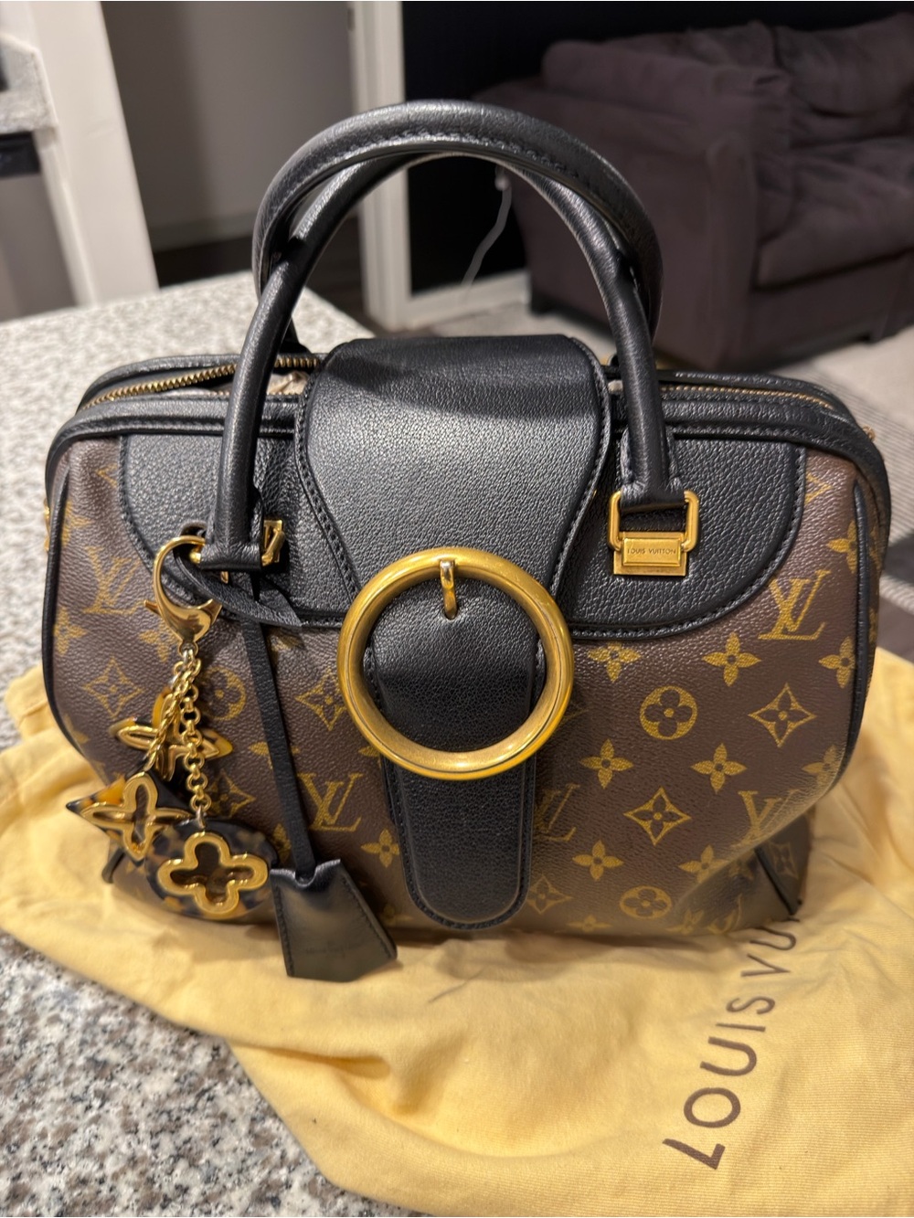 Louis Vuitton Speedy Bag with Louis Vuitton keychain